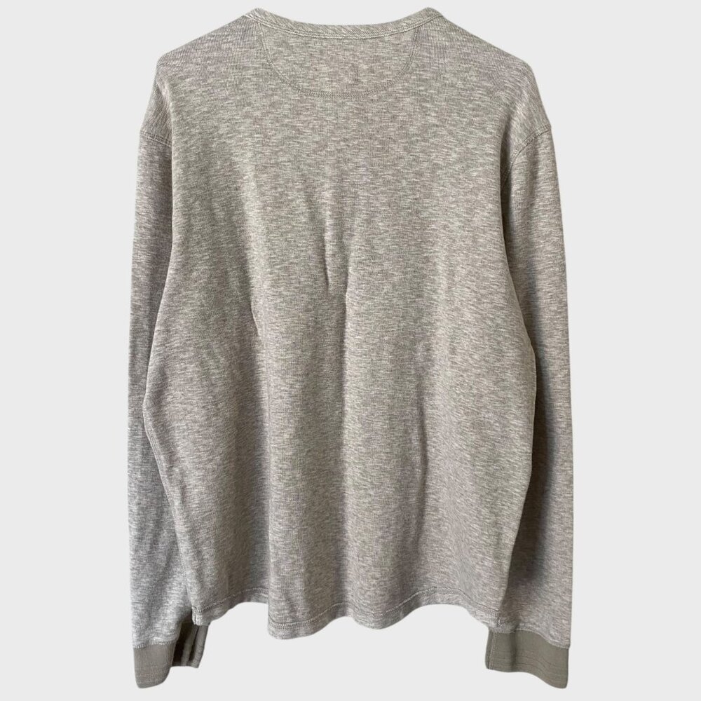 Lucky Brand Twisted Slub Heathered Henley Shirt Beige Men's XL Long-Sleeve Tee - Picture 4 of 13
